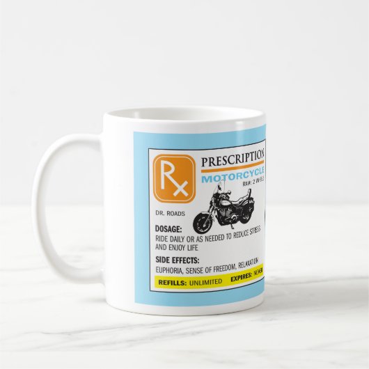 おもしろいな規定のオートバイのマグ コーヒーマグカップ (左)