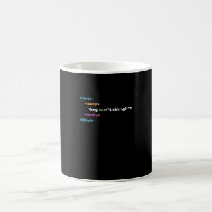おもしろいな計算機プログラムコードHTML コーヒーマグカップ