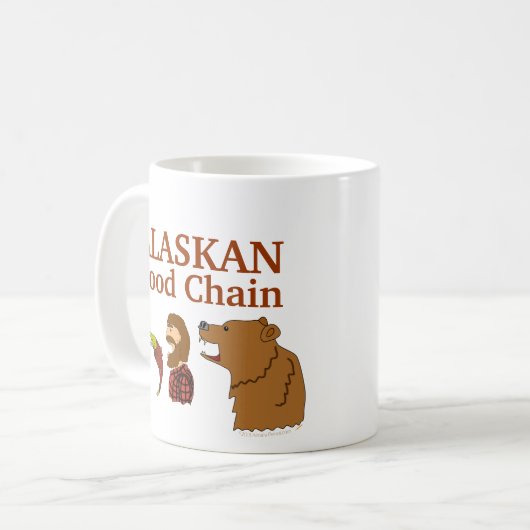 おもしろいな記念品のマグのアラスカの食物連鎖くまのカ コーヒーマグカップ (正面左)