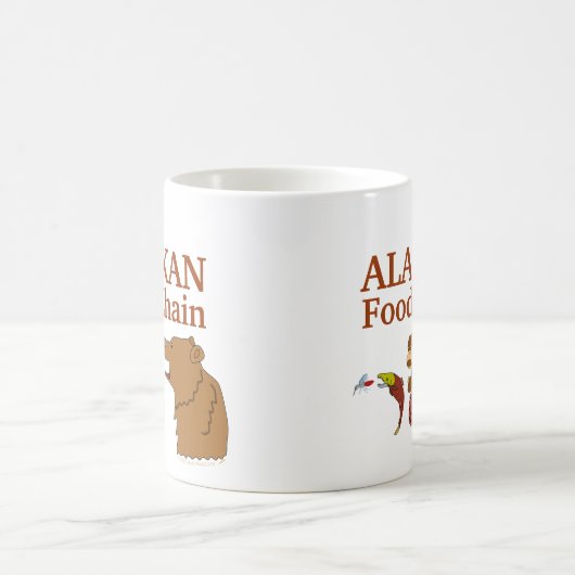 おもしろいな記念品のマグのアラスカの食物連鎖くまのカ コーヒーマグカップ (中央)