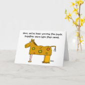 おもしろいな記念日の競馬のテーマの夫の妻 カード (黄色い花)