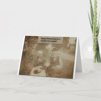 おもしろいな記念日カードヴィンテージの写真の喫煙 カード