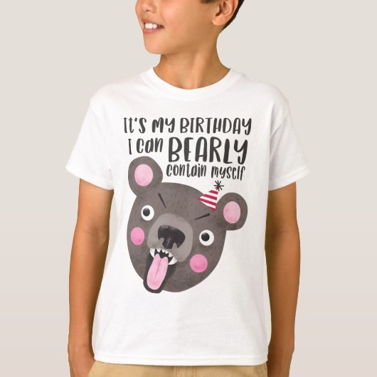 おもしろいな誕生日くまのしゃれ Tシャツ (正面)