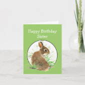 おもしろいな誕生日の姉妹すべての耳のかわいいバニーウサギ カード (正面)