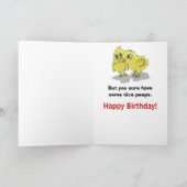 おもしろいな誕生日の願い-春鶏 カード (内部)
