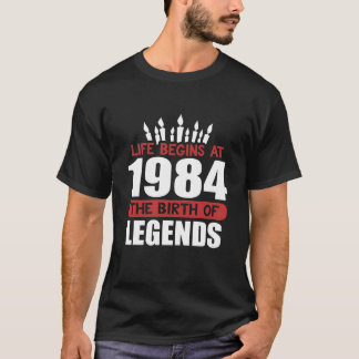 おもしろいな誕生日のTシャツの生命は1984で始まります Tシャツ