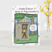 おもしろいな誕生日カード: 森のくま カード (黄色い花)