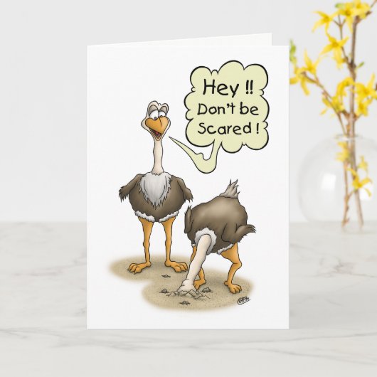 おもしろいな誕生日カード: 2おびえさせていないで下さい カード (黄色い花)