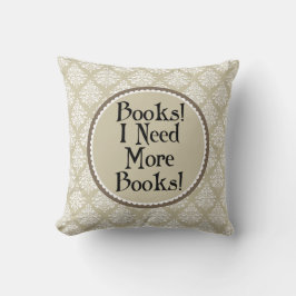 おもしろいな読書私はより多くの本の装飾用クッションを必要とします クッション