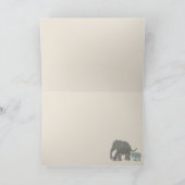 おもしろいな象の印刷のスローガンのヴィンテージ シーズンカード (内部)