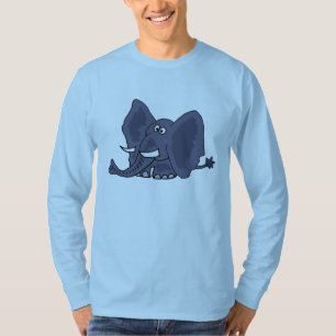 おもしろいな象の漫画のワイシャツ Tシャツ