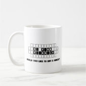 おもしろいな買物母音 コーヒーマグカップ (左)