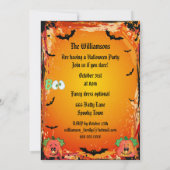 おもしろいな踊りのキリン及び骨組ハローウィンパーティ 招待状 (裏面)