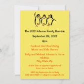 おもしろいな踊りのペンギンのお祝いの家族会 招待状 (裏面)