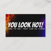 おもしろいな車AC修理スローガンの名刺 名刺 (正面)