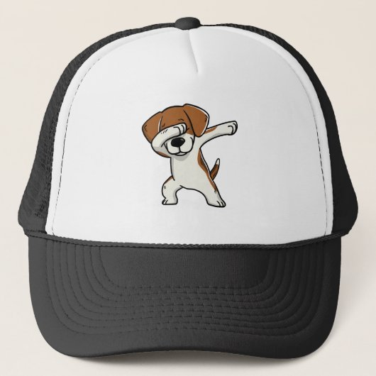 おもしろいな軽く押えるビーグル犬のTシャツ キャップ (正面)