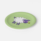 おもしろいな農場の羊毛質のヒツジ ペーパープレート (アングル)