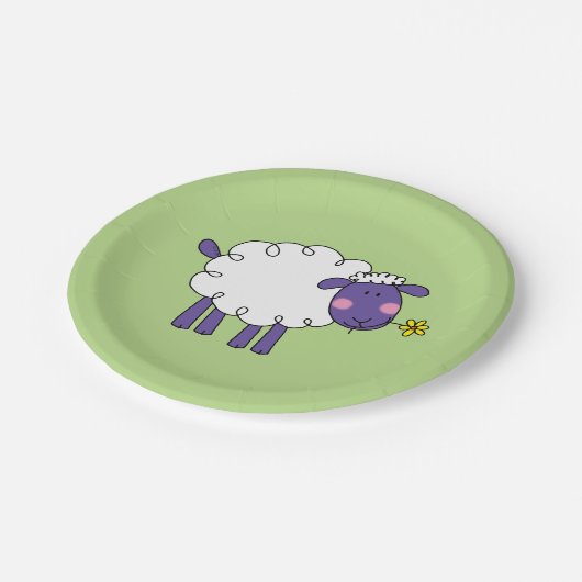 おもしろいな農場の羊毛質のヒツジ ペーパープレート (アングル)