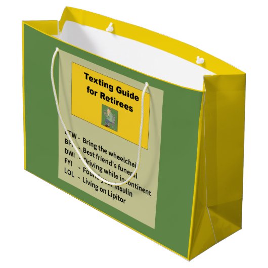 おもしろいな退職 ラージペーパーバッグ (裏面アングル)