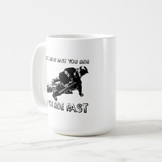 おもしろいな速い土のバイクのモトクロスのマグにいかに乗るか コーヒーマグカップ (正面左)