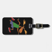 おもしろいな連続したアメリカヘラジカの漫画 ラゲッジタグ (正面横)