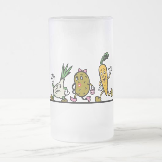 おもしろいな連続した野菜 フロストグラスビールジョッキ (中央)