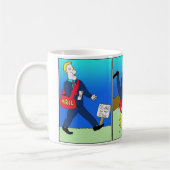 おもしろいな郵便集配人の漫画のマグ コーヒーマグカップ (左)