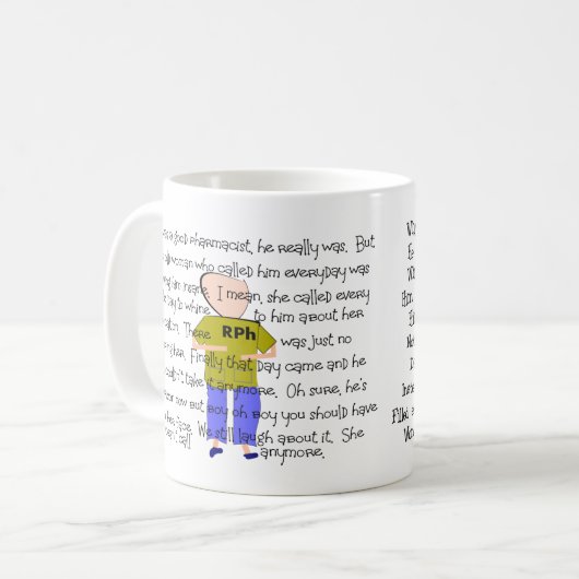 おもしろいな重点を置かれた薬剤師のストーリーアート コーヒーマグカップ (正面左)