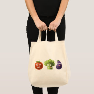 おもしろいな野菜-ブロッコリーのトマトのナス トートバッグ