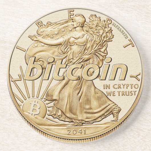 おもしろいな金ドルBitcoin Cryptocurrency HODL コースター (正面)