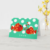 おもしろいな金魚愛漫画の母の日 カード (黄色い花)