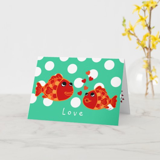 おもしろいな金魚愛漫画の母の日 カード (黄色い花)