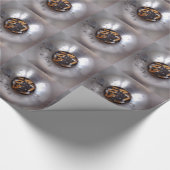 おもしろいな銀製の喫煙者の灰皿の吸いがら ラッピングペーパー (角)