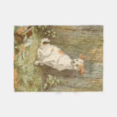 おもしろいな雑種犬の子犬のフリースブランケット- Caldecott - 1877年 フリースブランケット (正面(横))