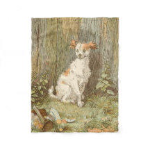 おもしろいな雑種犬の子犬のフリースブランケット- Caldecott - 1877年
