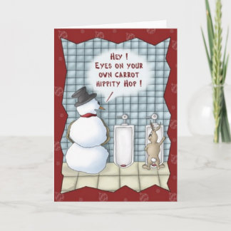 おもしろいな雪だるまのイースターのウサギのクリスマスカード シーズンカード