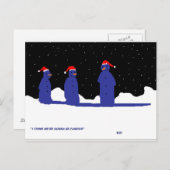 おもしろいな雪だるまのクリスマス シーズンポストカード (正面/裏面)