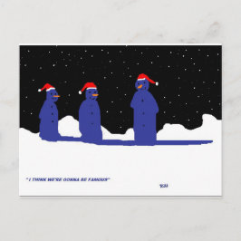 おもしろいな雪だるまのクリスマス シーズンポストカード