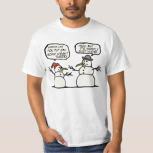 おもしろいな雪だるまのワイシャツ Tシャツ