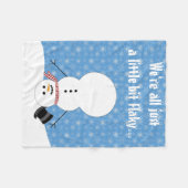 おもしろいな雪だるま-私達は薄片状すべてちょうど少しです フリースブランケット (正面(横))