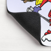 おもしろいな雪のスキーヤーの写真の顔のテンプレート マウスパッド (コーナー)