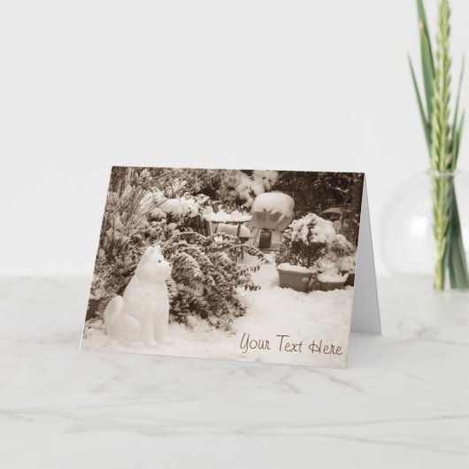 おもしろいな雪の秋田の雪だるまのクリスマス シーズンカード (正面)
