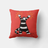 おもしろいな電気猫のキャラクターの高圧 クッション (裏面)