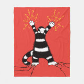 おもしろいな電気猫のキャラクターの高圧 フリースブランケット (正面)