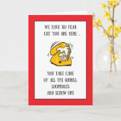 おもしろいな電話管理上のプロフェッショナル日 カード (黄色い花)