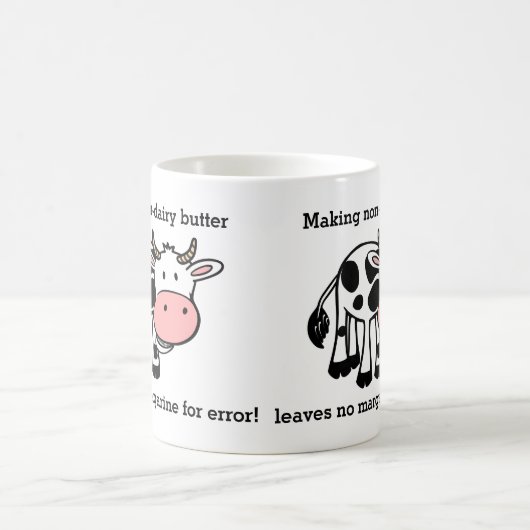 おもしろいな非酪農場のバター牛冗談 コーヒーマグカップ (中央)