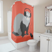おもしろいな音楽愛好者のフェレット シャワーカーテン (インサイチュ)