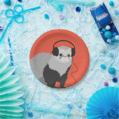 おもしろいな音楽愛好者のフェレット ペーパープレート (パーティー)