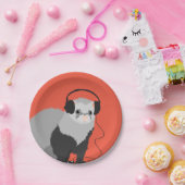 おもしろいな音楽愛好者のフェレット ペーパープレート (パーティー)