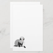 おもしろいな音楽愛好者のフェレット 便箋 (正面/裏面)